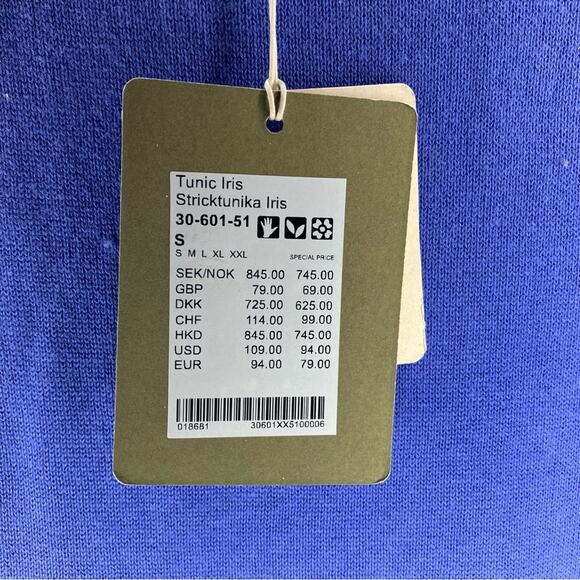 NWT GUDRUN SJODEN Iris Tunic Sleeveless Sweater Blue Small Dress - Picture 5 of 5